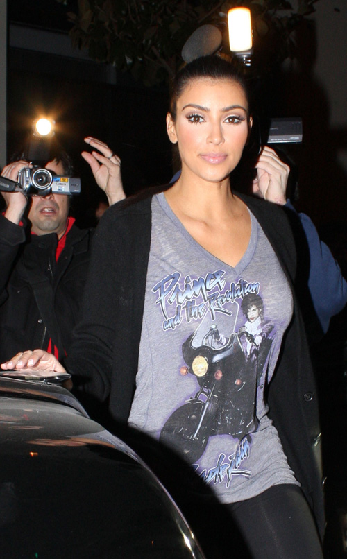 Kim Kardashian Gets Her Purple Rain On.  Photo:PacificCoastNewsOnline.com