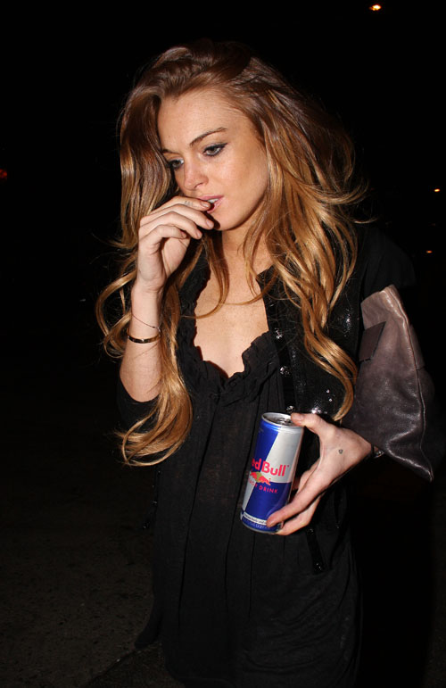 Lindsay Lohan & Red Bull.  Photo: PacificCoastNewsOnline.com