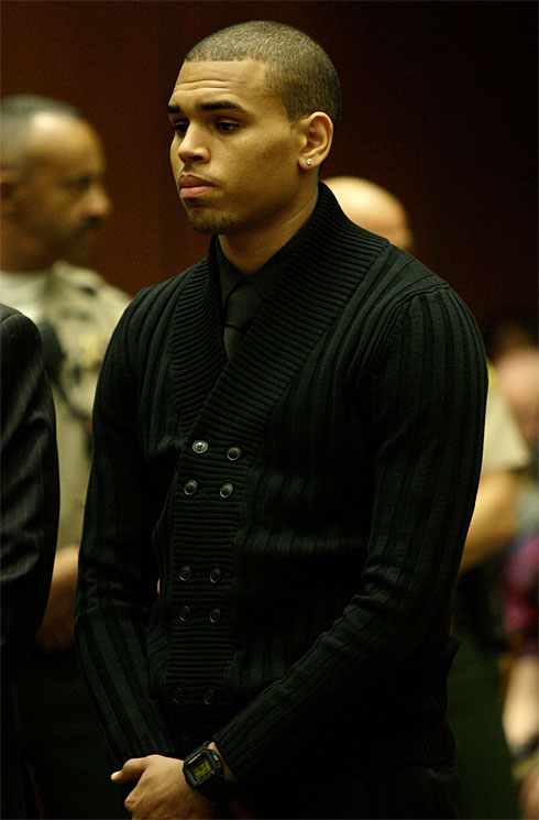 Chris Brown In Court April 6th, 2009.  Photo: Gettyimages.com
