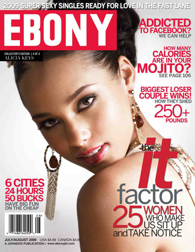Alicia Keys On The Cover Of Ebony.  Photo: EbonyJet.com