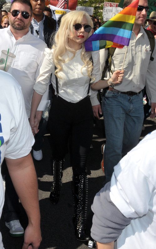 Lady Gaga Marches for Gay Rights.  Photo: Splashnewsonline.com