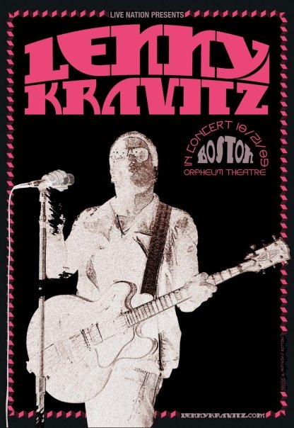 Lenny Kravitz Boston Poster; Image Provided By Mathieu Bitton