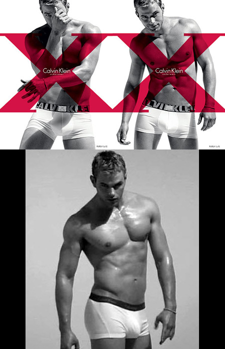 Kellen Lutz posing for Calvin Klein X underwear