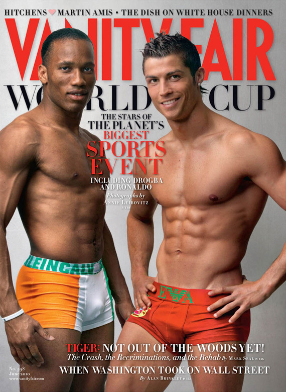 Vanity Fair Cover Drogba & Ronaldo. Photo: VanityFair.com