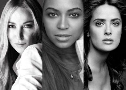Frida Giannini, Beyonce, & Salma Hayek  Photo: Telegraph.Co