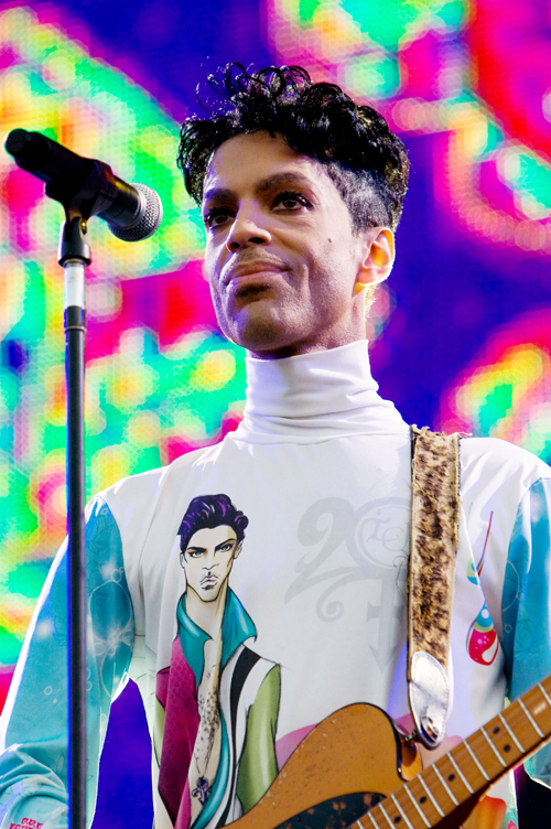 Prince playing a concert ar Arras in France, July 12