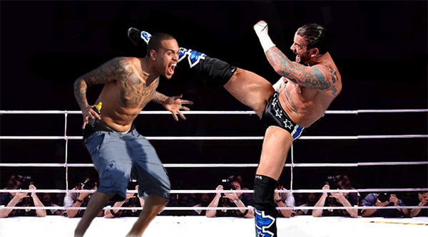 Chris Brown Versus CM Punk. Photo: Nerdreactor.com